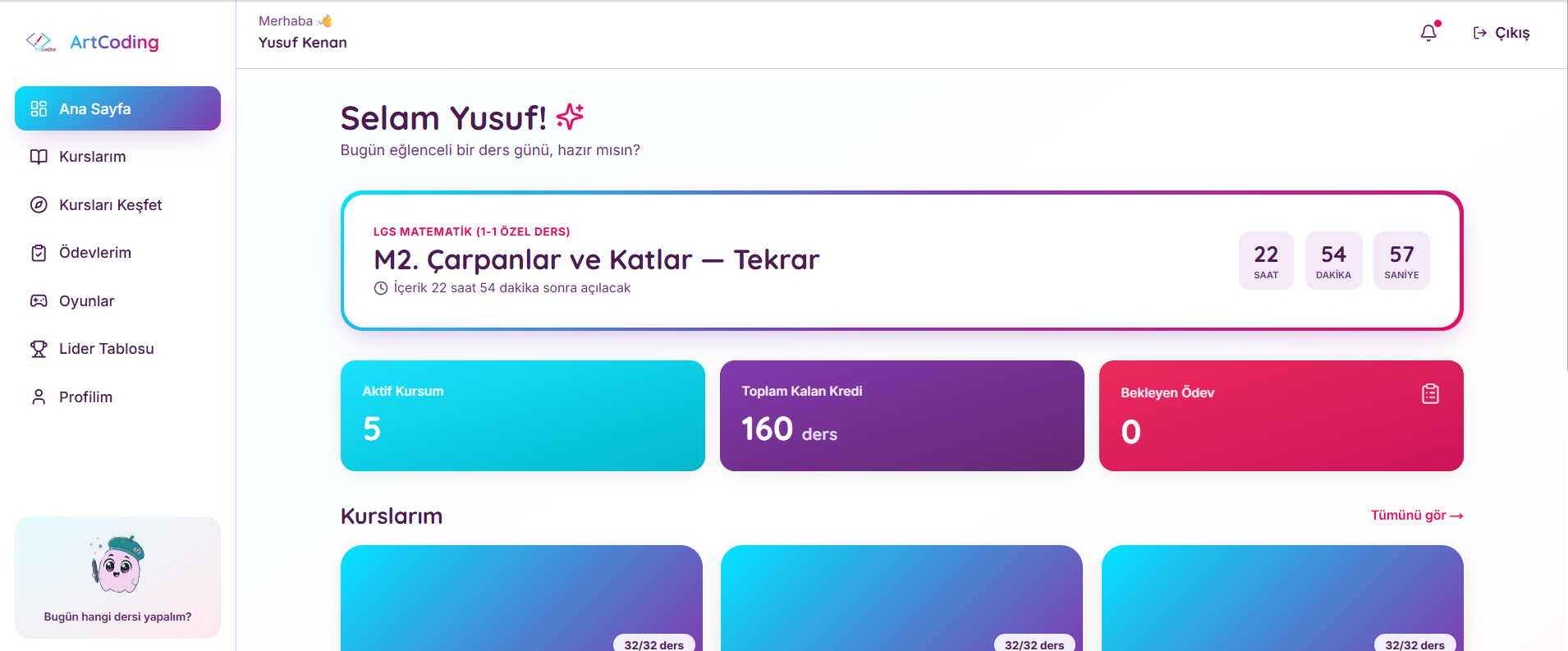 Öğrenci Ekranı